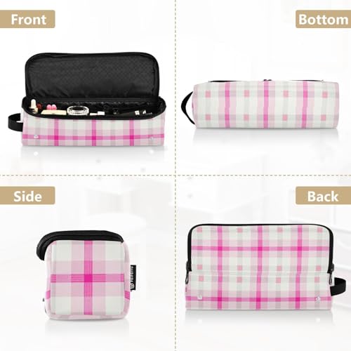 Estuche de viaje y tapete resistente al calor 2-en-1 para herramientas de peinado de cabello color magenta y blanco miniatura 5