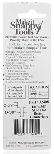 Make It Snappy 32408 Tools 1/8 Inch X 3/8 Inch 3-Flute Flat Bottom Counterbore thumb #2