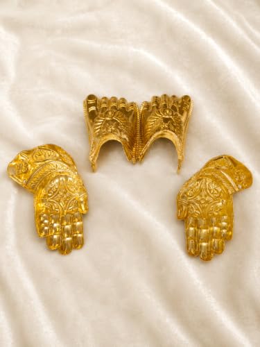 Image of Varamahalakshmi German Silver Hands and Legs | Varamahalakshmi Hastham and Padham | Varamahalakshmi Pooja - Big (Gold)