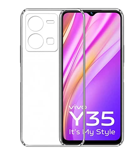 Image of COVERBLACK Transparent Rubber Case Back Cover for Vivo V2205 /VIVO Y35 - Transparent