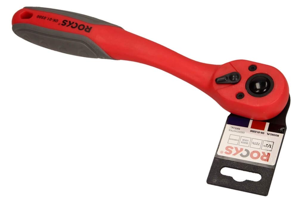 Cliquet réversible 1/2 Rooks-OK 01.0300 avec mécanisme à 72 dents pour atelier