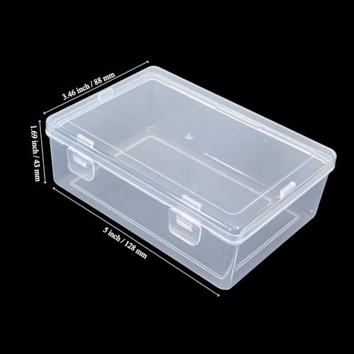 Image of Rectangular Clear Plastic Storage Containers, 5x3.46x1.69in | 10 Pack, Hinged Lid, For Beads and Small Craft Items