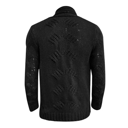 Cardigan décontracté pour hommes pull col châle boutonné et poches - 3