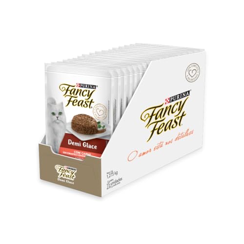 Pack Nestlé Purina Fancy Feast Ração Úmida Para Gatos Demi Glace Carne - Com 15 Sachês 85g