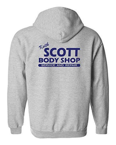 Zip Hoodie Keith Scott Body Shop Carolina Back Print DT Sweatshirt (X Large, Sports Gray)