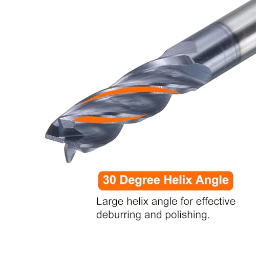 Image of HARFINGTON Carbide Square Nose End Mill Bit 5 /32 inch Cut Dia 4 Flutes TiAlN Coated Milling Cutter for Hardened Steel Metal (5 /32 inch Shank 1 /2 inch Cut Length 2 inch Long 30 Degree Helix)