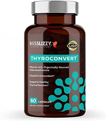 Miss Lizzy ThyroConvert – Organic Selenomethionine for Healthy Liver Function and T4 to T3 Thyroid Hormone Conversion to Boost Metabolism & Energy, Clear Mind & Reduce Oxidative Stress – 60 Capsules
