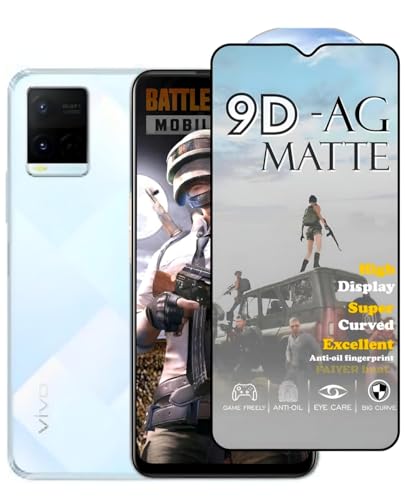 Image of Premium Tempered Glass for vivo y21 /y21g /y33S /y21 /y21t matte finish glass, Pack of 1 Full Screen Coverage gaming matte Screen Protector Guard (vivo y21 /y21g /y33S /y21 /y21t)