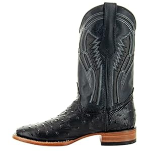 Soto Boots Men’s Out of the Wild Ostrich Print Cowboy Boots, Exotic Print Men’s Cowboy Boots, Western Boots For Men H50031