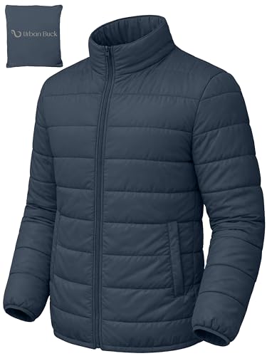 Image of URBAN BUCK Packable Puffer Jacket for Men Lightweight Winter Windproof & Water Repellent Hiking Jackets