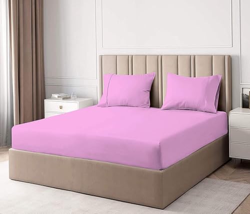 Mattress Protector - 100% Waterproof Mattress Cover Single Size Bed 84x36 Inches_with 8 Inch Drop Pink - Waterproof Terry Cotton Breathable n Kids Urine Protection (Single_84x36, Pink)