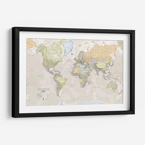 Opiniones y reviews de Enmarcado del mes. 37 Canvas Lab | Cuadro decorativo enmarcado | Marco color Negro, con marialuisa | Mapa del mundo clásico | 45 x 30 cm | Cuadros para decorar recamara, sala, baño, oficina |...