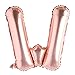40 inch Letter Rose Gold Alphabet Number Balloon Foil Mylar Party Wedding Bachelorette Birthday Bridal Shower Graduation Anniversary Celebration Decoration Fly with Helium (40 INCH Rose Gold W)