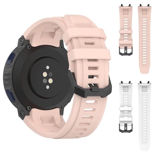 NovemFoal 3�p�b�N Amazfit Active Edge�E�H�b�`�o���h �V���R�������p�o���h �X�g���b�v�A�N�Z�T���[ Amazfit Active Edge�X�}�[�g�E�H�b�`/Amazfit T-Rex 2�p (�s���N2��+�z���C�g1��)
