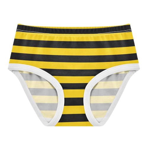 Black Yellow Stripe Toddler Girls's Underwear 2T