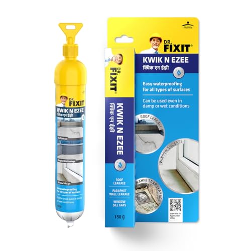 Dr. Fixit Kwik N Ezee Wall Gap & Crack Filler, 150gm (White), DIY Waterproofing for Home Repairs, Kitchen Sink & Wall Cracks, Bathroom Tile Gaps Sealant, Metal, Wood, PVC, Best for Wet & Damp areas (Image - 3)