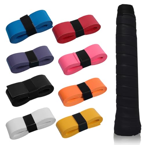 BEPSYOM 8 Pz Grip Antiscivolo per Racchette da Tennis, Badminton, Squash e Padel, Nastro per Racchette con Superficie Traspirante e Assorbente