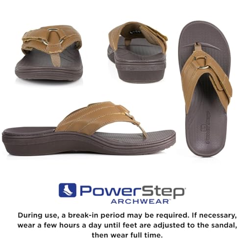 Image of PowerStep Archwear, Women's Arch Supporting Thong Sandal, Women's Orthotic Casual Dress Flip Flop, Shock Absorbing Sole, Plantar Fasciitis Relief, Neutral Arch, Lightweight, Non-Slip Tread