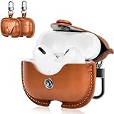 AIYYXX AirPods Pro ケース レザー 第1世代/ 第2世代 /第3世代 イタリアンレザー 対応 AirPods Pro 1/2（2023/2022/2019） 高級本革 ケース PUレザー 全面保護 フロントLEDライトが隠れない ワイヤレス充電に対応 衝撃吸 防水防塵 軽量小型 紛失防止 カラビナ付きカバー(Series AirPods Pro 1/2,ブラウン)