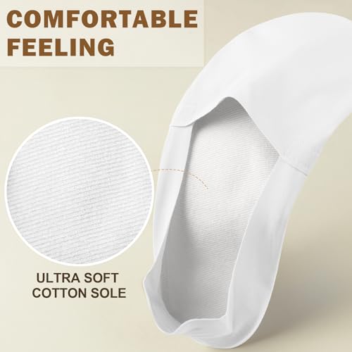 Image of Sofier No Show Socks Womens, Non Slip Low Cut 6 Pairs Thin Silky Dress Footies Liner Invisible Socks Flats Loafers Sneakers