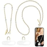 BLACK PATHON Cadena cruzada para teléfono, soporte de cadena para el cuello para iPhone alrededor del cuello para la mayoría de fundas de teléfono con