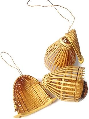 Thai souvenir gift Three bamboo fish traps Amulet luck,fortune gold