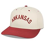 Legacy NCAA Officially Licensed Baseball Hat, Arkansas Razorbacks, Lightweight Cap for Men & Women, Heritage Twill Adjustable (HTA), Stone/Cardinal, One Size Fits Most, Adjustable Closure