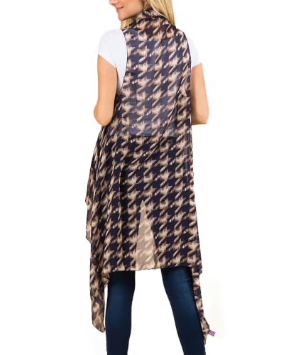 Image of Scarfand's Women's Sheer Open Front Lightweight Sleeveless Long Duster Cardigan Vest
