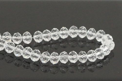 Image of 350pcs Czech Faceted Rondelle Crystal Glass Beads 8mm Bulk Crystal Clear