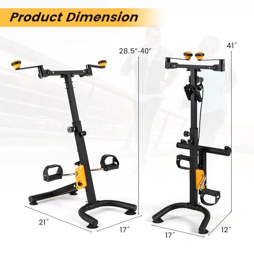 Image of Goplus Foldable Pedal Exerciser for Seniors, Hand Arm Leg Knee Physical Therapy Exercise Bike w /Adjustable Height, Handgrip, Resistance Band, Recovery Home Workout Equipment for Elderly