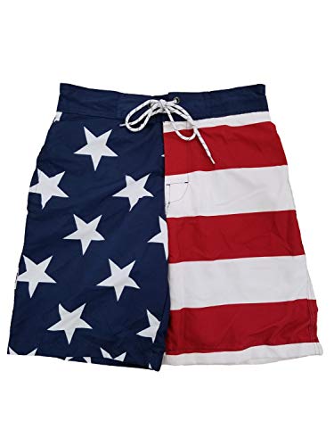 St. John's Bay Mens USA Patriotic US Flag American Flag Swim Trunks Board Shorts