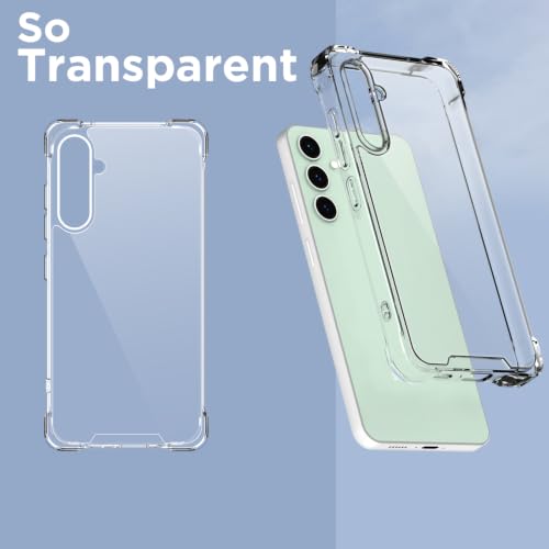 Image of Outlouders Back Cover for Samsung Galaxy S23 FE 5G Clear Transparent PC + TPU Bumper Case with Raised Edges for Shockproof Protection (Transparent)
