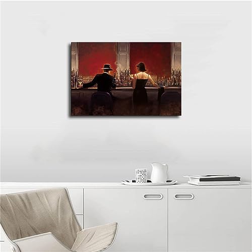 Of Men and Women Drinking In A Bar Cigar Posters Canvas Print Wall Art Modern Picture Home Bedroom Living Room Foyer Aesthetic Decor Gifts (24×36inch- Framed) - Image 4