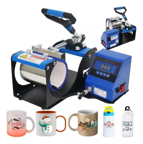 11oz Prensa Térmica De Sublimação Em Caneca Máquina De Prensa De Café Copo De Cerveja Caneca (Azul 110V)