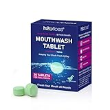 Natural Fresh Breath Mouthwash Tablets- H2ofloss Fluoride/Alcohol Free Travel Mouthwash Tabs for Extra Freshneses, Plaque Removal & Gum...