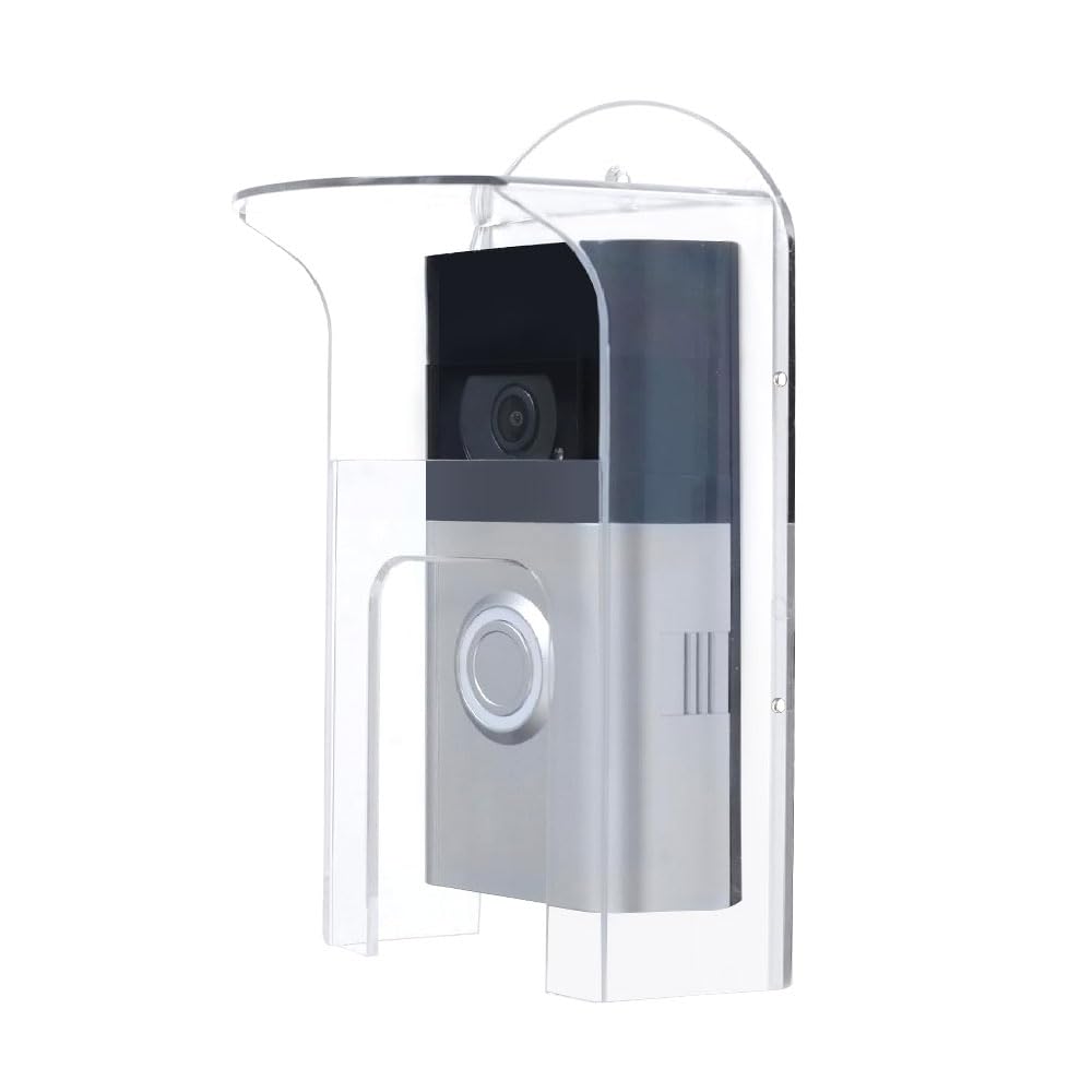 YJNBEST Clear Acrylic Doorbell Rain Cover Suitable for All Ring Models Doorbell Waterproof Protector Compatibe with Ring 1/2/3/4/2020/Pro/Pro 2 Video