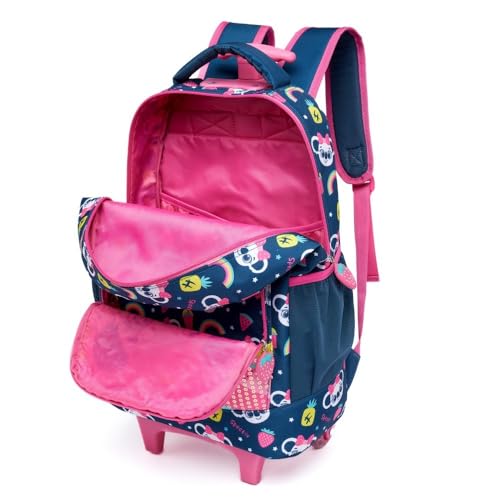Kit Mochila de Rodinhas Escolar Infantil Lancheira Térmica Estojo Feminino Resistente