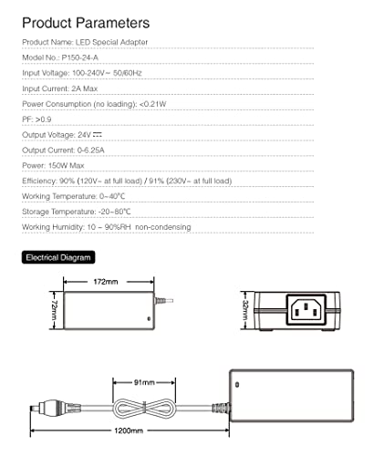 Alimentation pour bandes LED 24V 6.25A LGIDTECH haute performance - 2