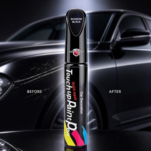 Image of Shadow Securitronics Car Scratch Remover Touch Up Paint Pen | 2 in 1 Automotive Repair Pen for Minor & Deep Scratches | Glossy Finish Car Paint Scratch Repair Tool for Car & Bike | Black | 12 ml | 1X