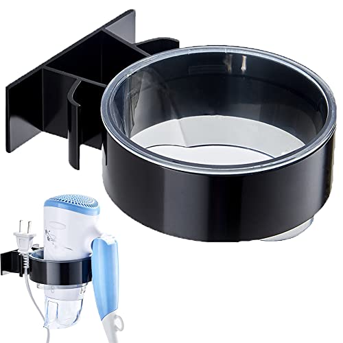 SDFSA Haartrocknerhalter Ohne Bohren, Haartrockner Halterung, Haartrockner Aufbewahrung, Selbstklebend Glätteisenhalter mit Kabelhalterung, für Badezimmer, Schlafzimmer, Balkon, Friseur (Schwarz) Cover