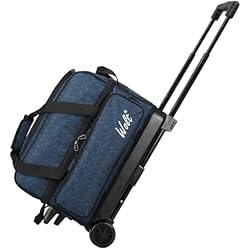 WOLT 2 Ball Bowling Bag with Wheels with Retractable Handle Extends to 40