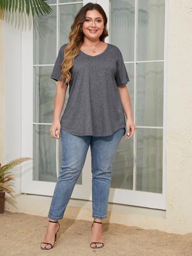 Image of BELAROI Women Plus Size Tops V-Neck Tunics Shirts