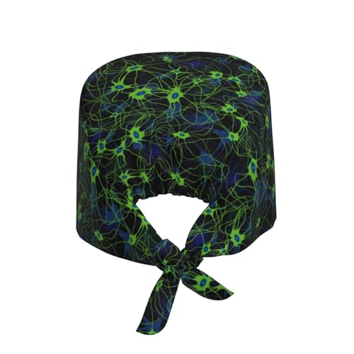 Image of Working Cap Scrub Cap with Sweatband Adjustable Unisex Women Tie Back Hat Nurse Surgical Caps