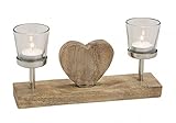 teelichthalter herz glas mehr unter - meindekoartikel meindekoartikel Sehr schöner Teelichthalter auf Mangoholz mit Herz b28h16t7 cm Kerzenhalter Kerzenständer Teelicht Kerze braun