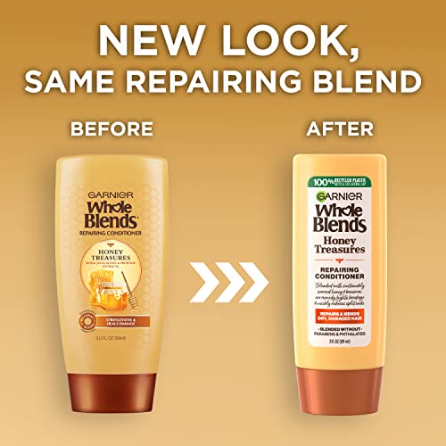 Garnier Whole Blends Honey Treasures Repairing Conditioner, For Dry, Damaged Hair, 3 Fl Oz (Travel Size), 1 Count (Packaging May Vary) #TOP1