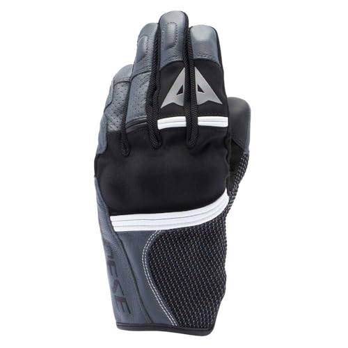 Dainese - Namib Gloves, Guantes de Moto de Verano, con Tejido Elástico y Ventilado, Pantalla Táctil, Hombre, Negro/Gris Hierro, L