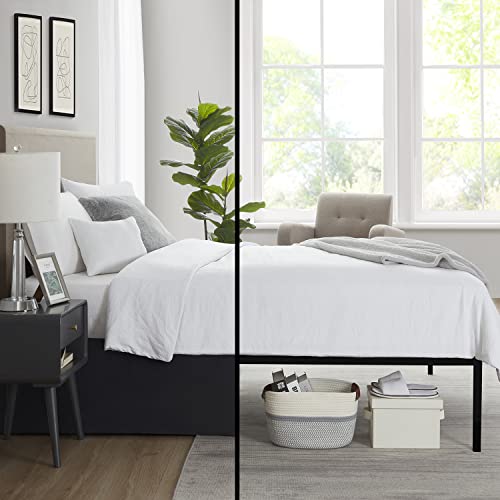 Image of Nestl Black Full Bed Skirt - Full Size Bed Skirt 14 Inch Drop - Brushed Microfiber Bed Skirts - Hotel Quality Pleated Bed Skirt - Shrinkage & Fade Resistant