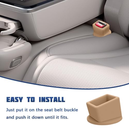 Image of Bittwee Seat Belt Buckle Holder Car Seatbelt Fixer, Beige