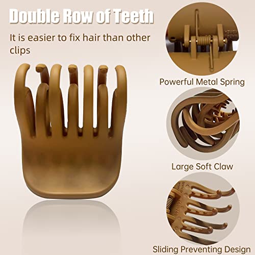 Medium Hair Claw Clips For Thin Fine Hair, Matte Double Row Teeth Hair Claw Clips 1.6'' Small No-Slip Grip Jaw Clips For Women And Girls,8 Pcs #TOP2