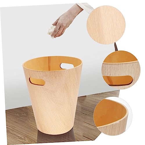 Papelera de escritorio MAGICLULU de madera beige miniatura 4